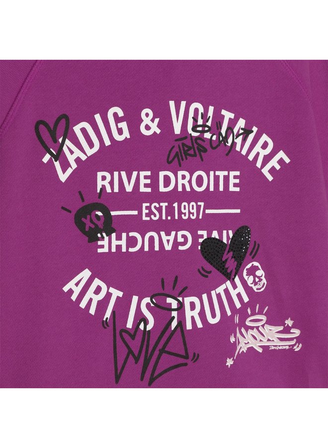 Zadig & Voltaire Hoodie Sweatshirt pink mit Logoprint