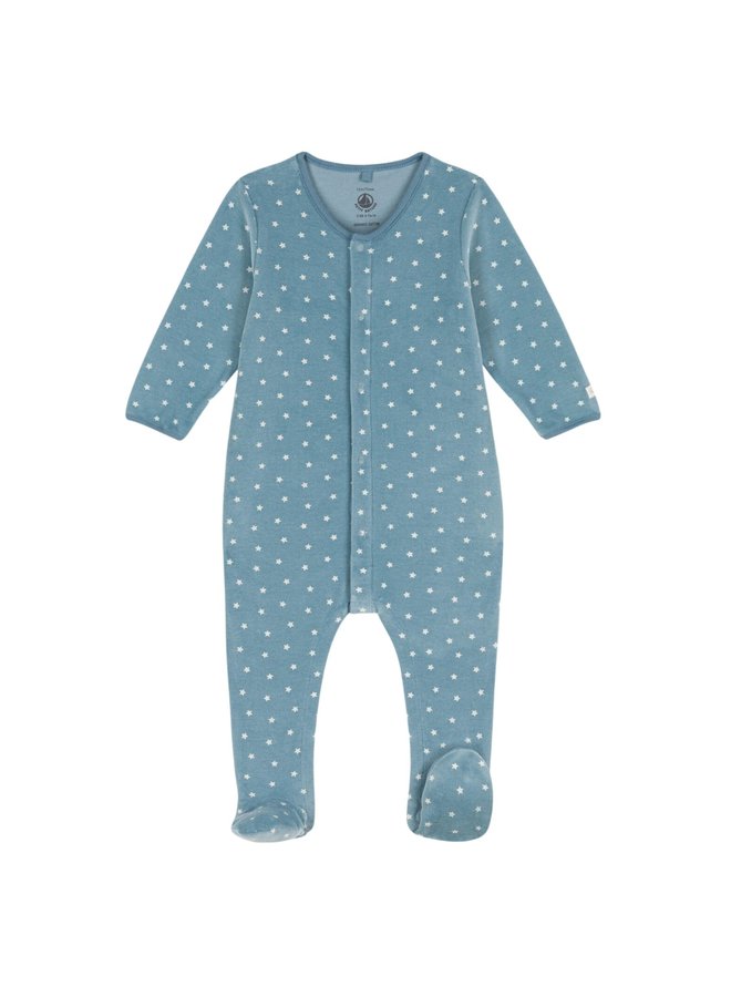 Petit Bateau Nicky Strampler mit Sternchen aus Bio-Baumwoll-Samt