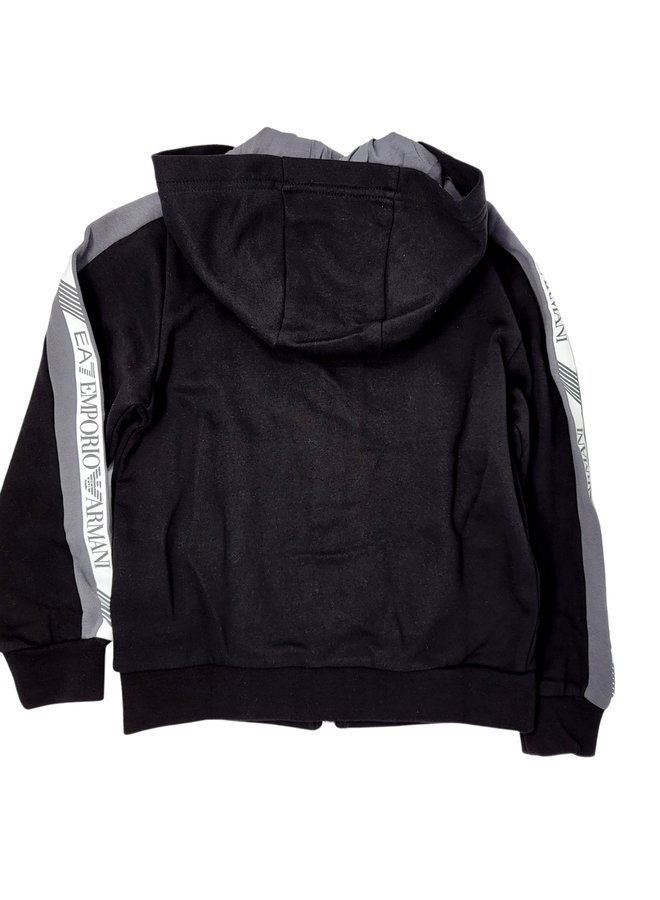 EA7 Emporio Armani Sweatshirt schwarz mit Kapuze und Series Print