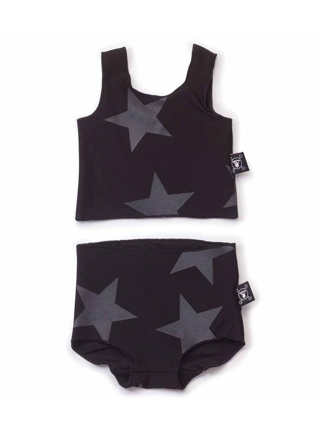 nununu star Tankini Bikini Sterne schwarz