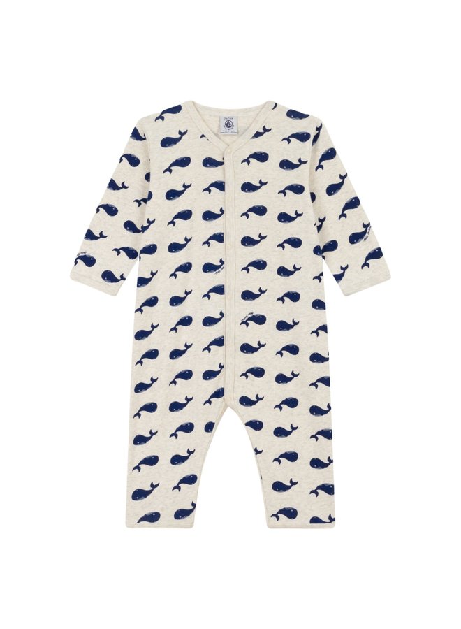 Petit Bateau Baby-Strampler fußlos  mit Walmotiv