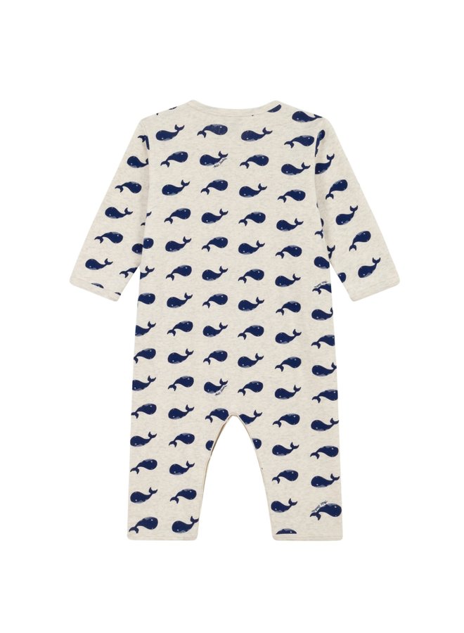 Petit Bateau Baby-Strampler fußlos  mit Walmotiv