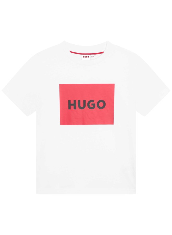 HUGO Kinder T-Shirt weiß mit Logo