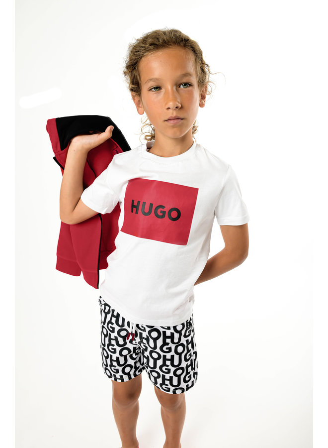 HUGO Kinder T-Shirt weiß mit Logo