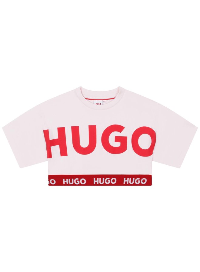 HUGO Mädchen T-Shirt hellrosa mit Logo
