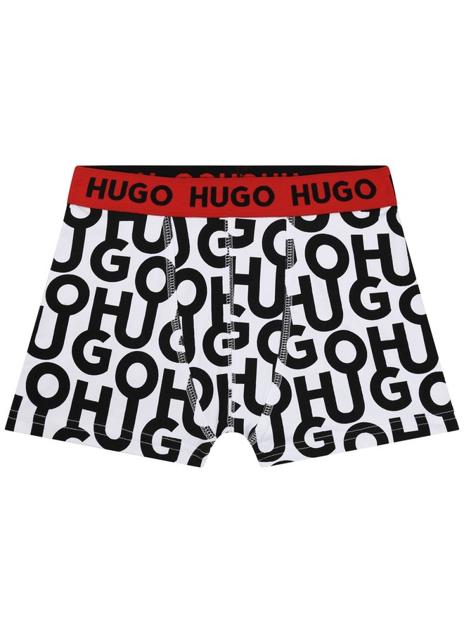 HUGO Boxer Shorts Set Zweierpack mit Allover Logo Print