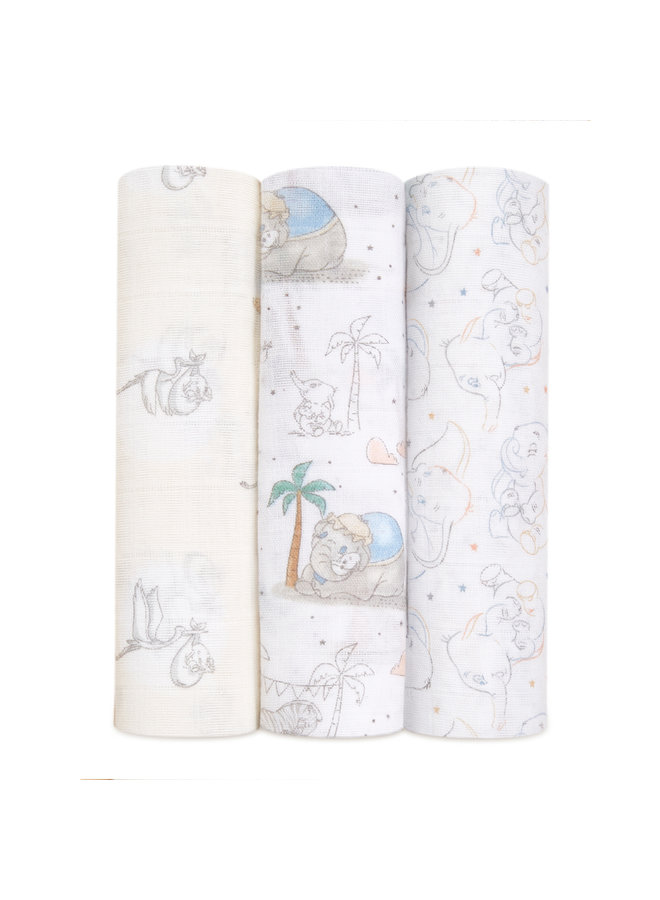 aden + anais Swaddles 3er Pack my Darling Dumbo ©Disney