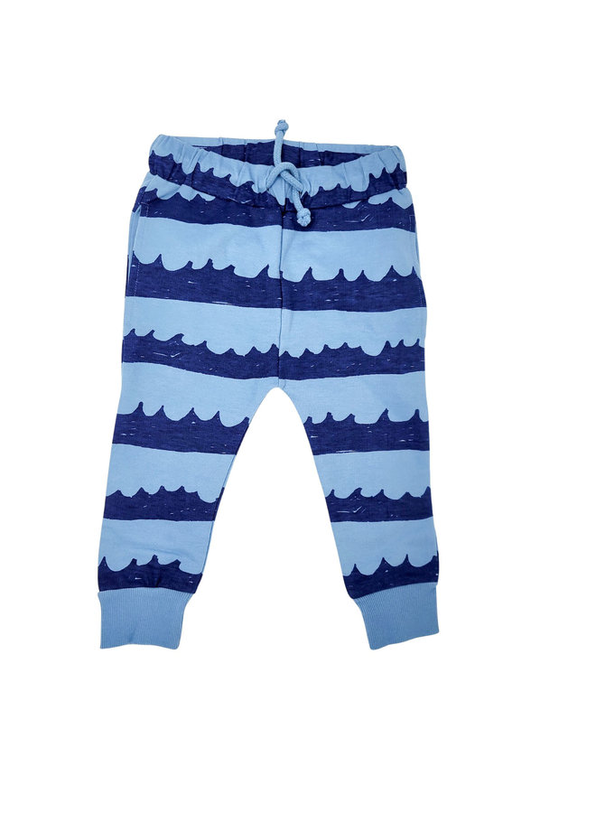 NADADELAZOS coole Kinder Jogginghose blaue Wellen aus Bio-Baumwolle