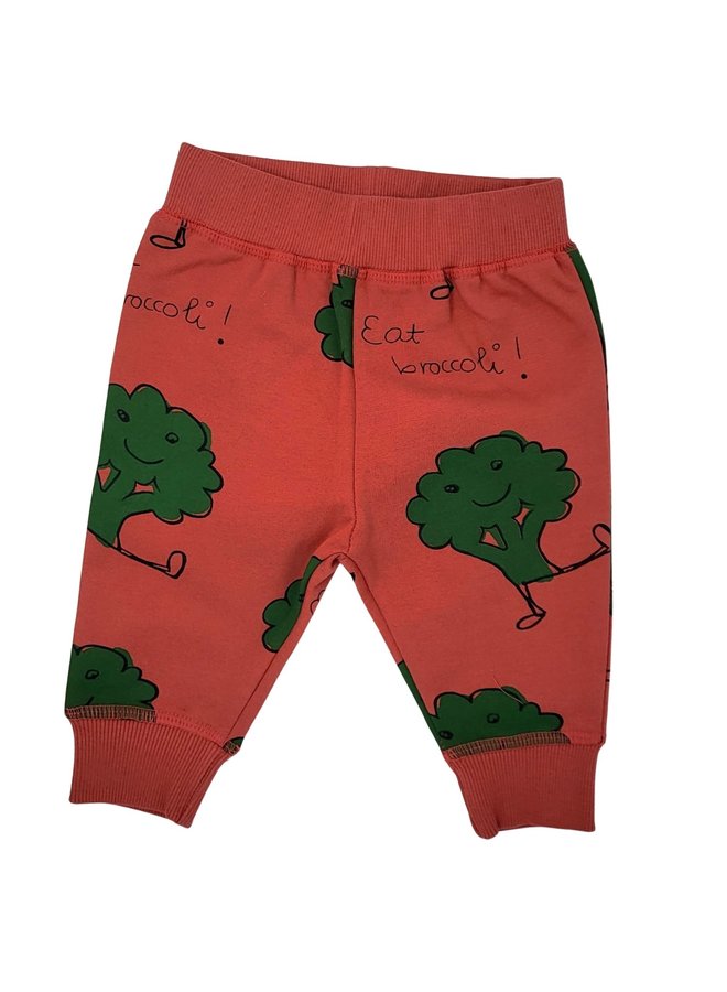 NADADELAZOS coole Kinder Jogginghose rot mit Brokkoli Print