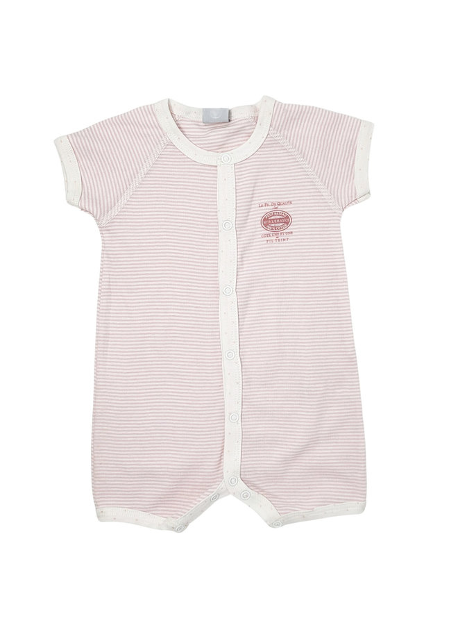 Petit Bateau Baby-Spieler mit feinem Streifenmuster rosa