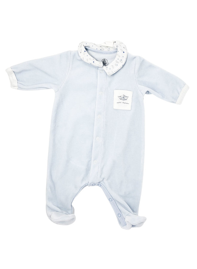 Petit Bateau weicher Nicky Strampler hellblau