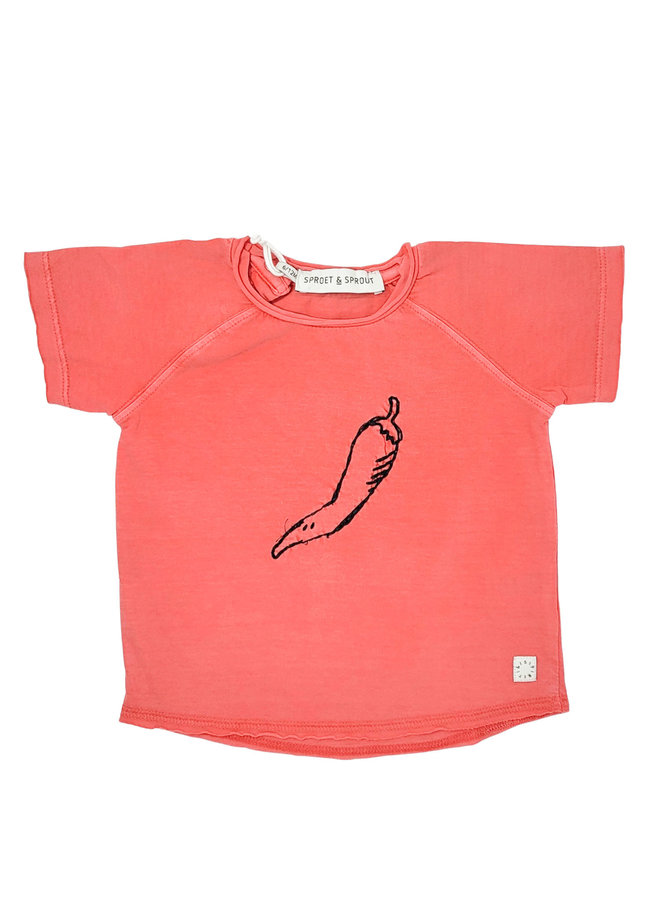 Sproet & Sprout Baby T-Shirt mit Peperoni Stickerei aus Bio-Baumwolle