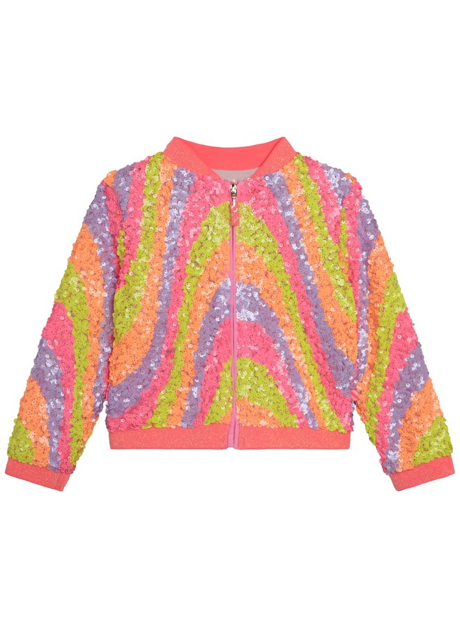 Billieblush schillernde neon Pailletten Bomberjacke