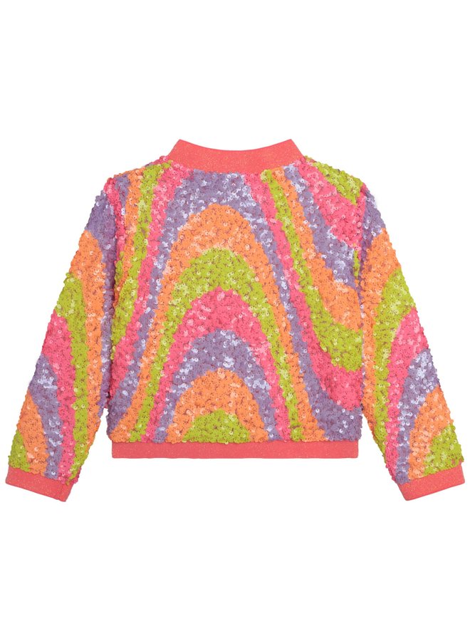 Billieblush schillernde neon Pailletten Bomberjacke