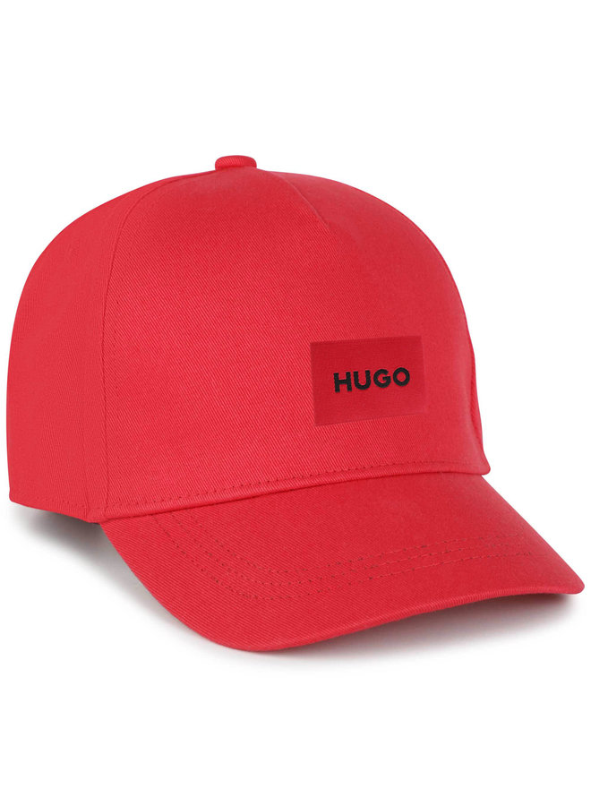 HUGO Kids Kappe rot mit Patch Front Logo