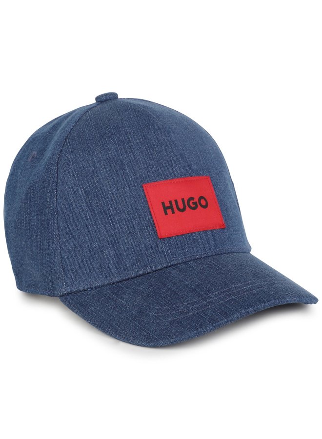 HUGO Kids Kappe denim mit Patch Front Logo