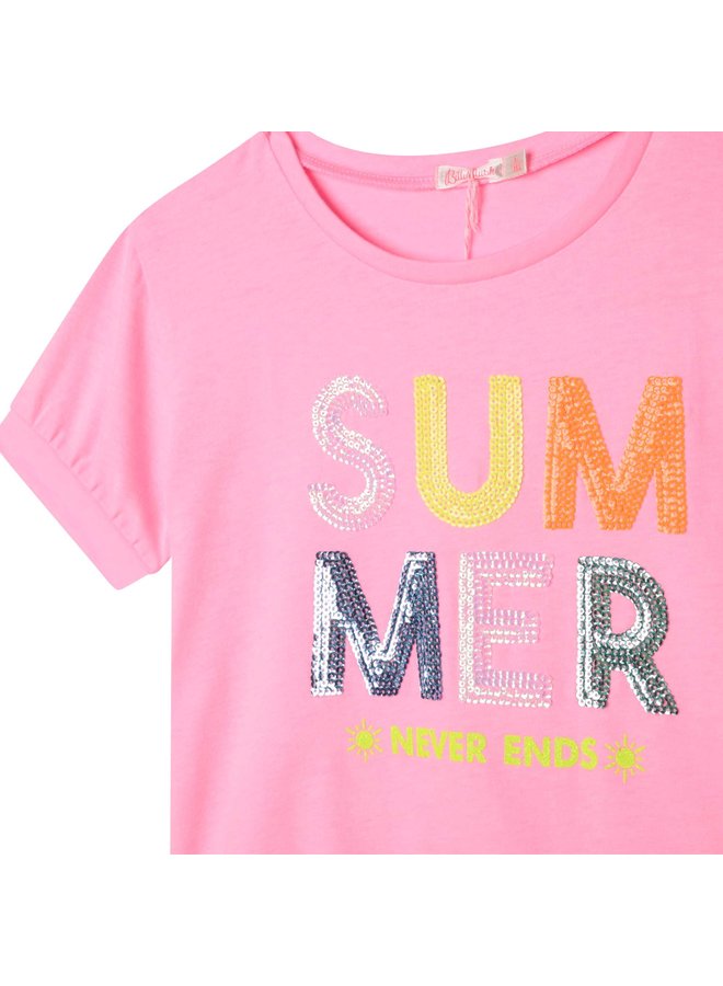 Billieblush pinkes Summer Pailletten Shirt