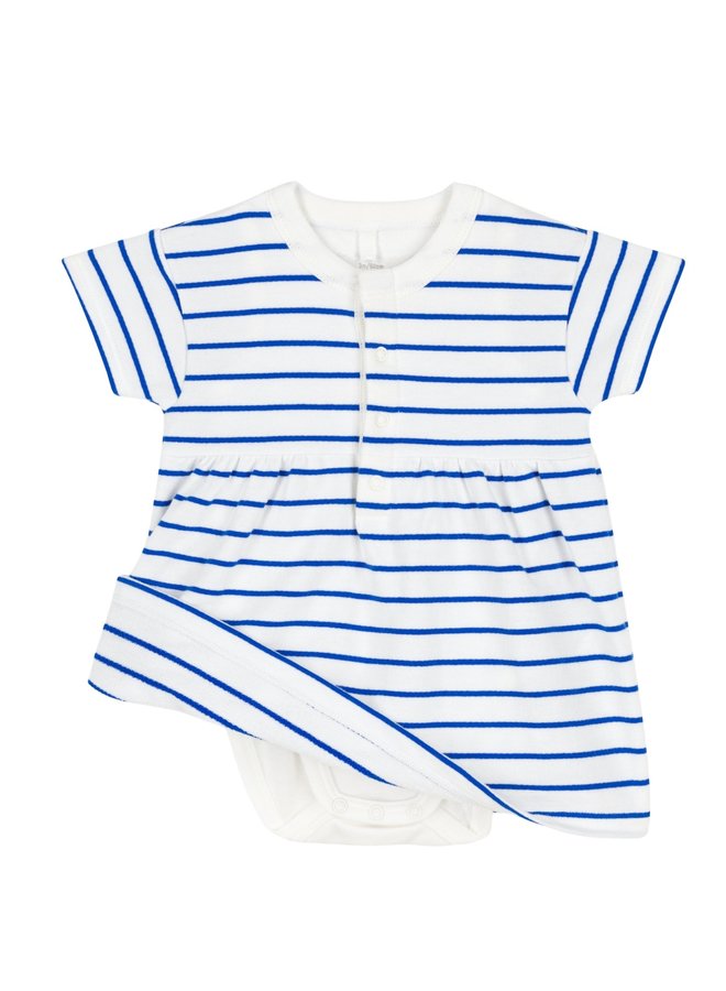 Petit Bateau Babykleid blau weiß gestreift