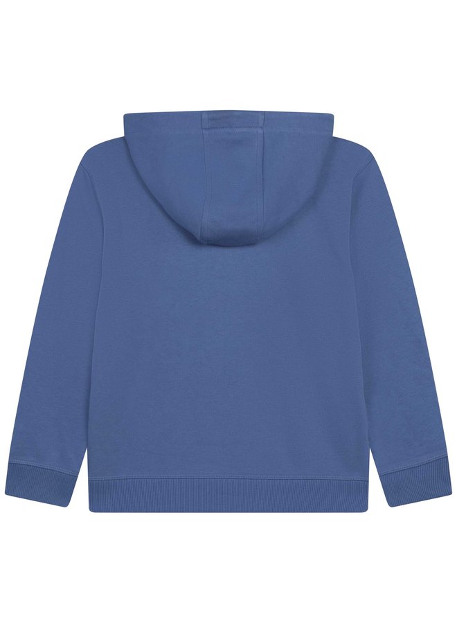 HUGO Kids Kapuzenpullover blau mit rotem Innenleben und Logo