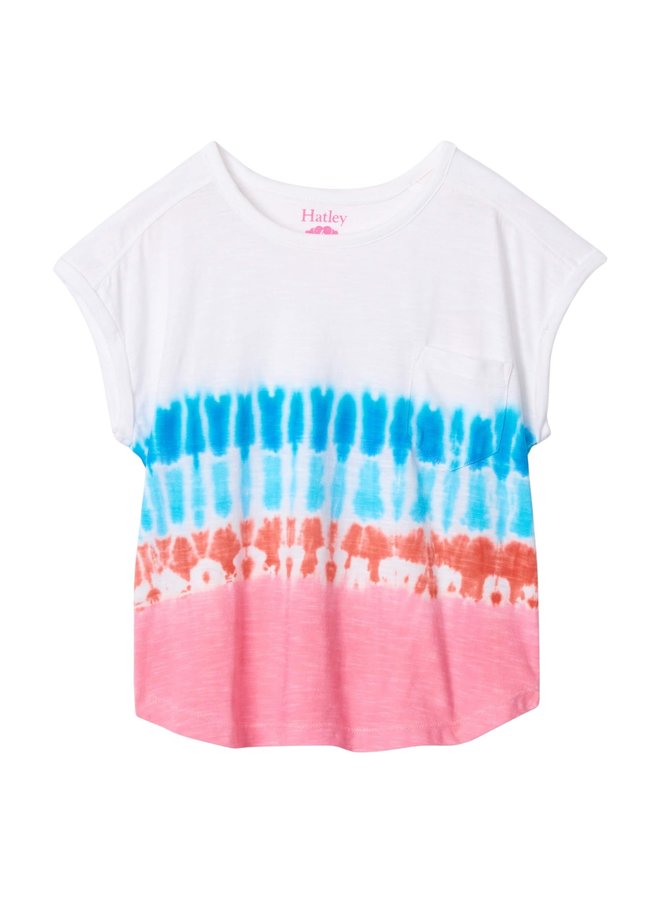 Hatley T-Shirt Regenbogen Tie-Dye in Blau Rosa Lila