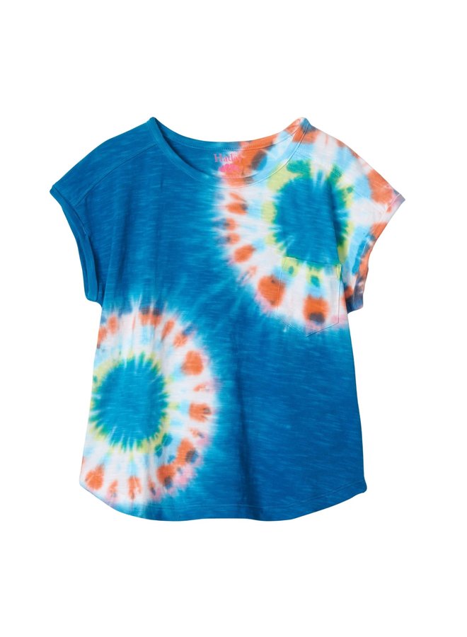 Hatley T-shirt tropische Flora Tie-Dye Optik in blau