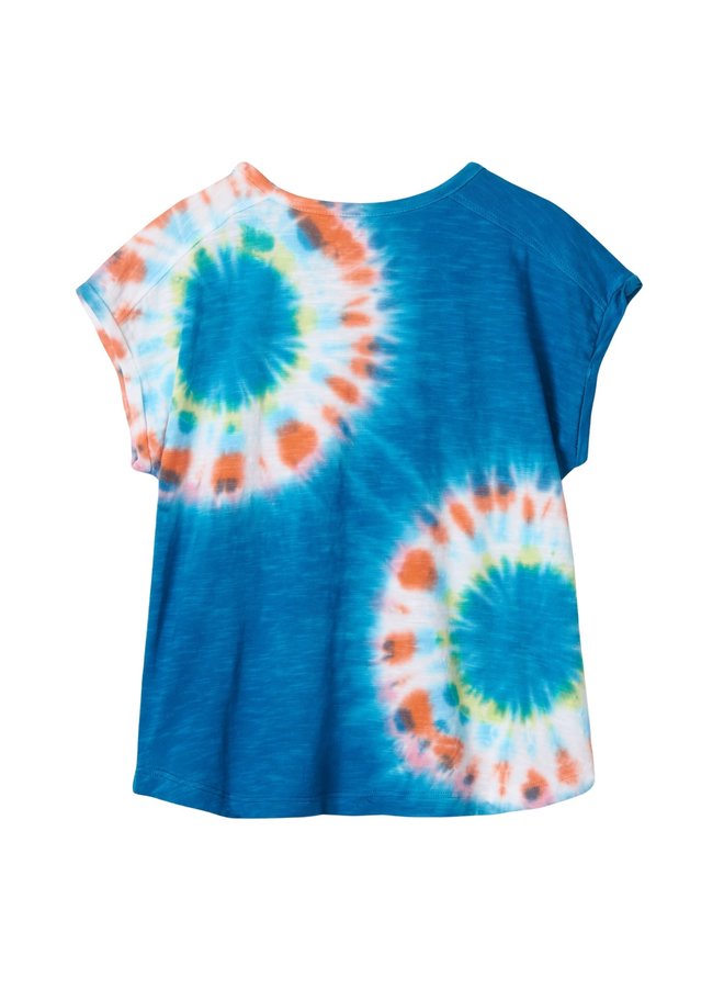 Hatley T-shirt tropische Flora Tie-Dye Optik in blau