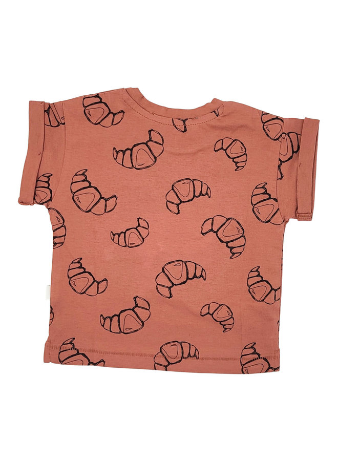 Sproet & Sprout Baby T-Shirt mit Croissant Print aus Bio-Baumwolle