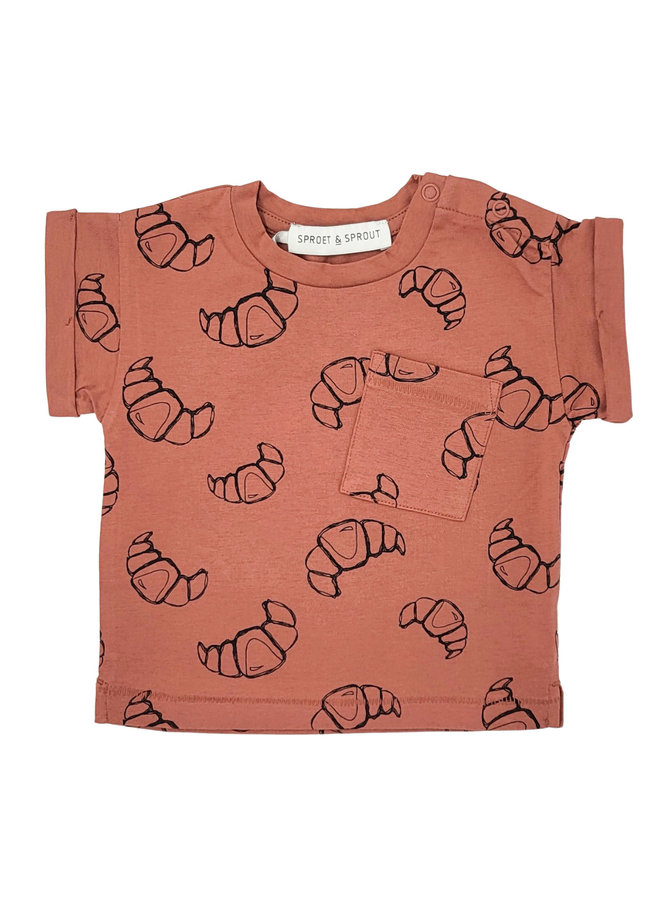 Sproet & Sprout Baby T-Shirt mit Croissant Print aus Bio-Baumwolle