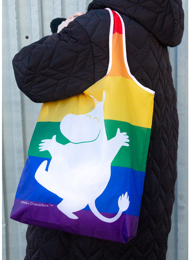 Pluto Produkter Moomin Einkaufstasche in Regenbogenfarben