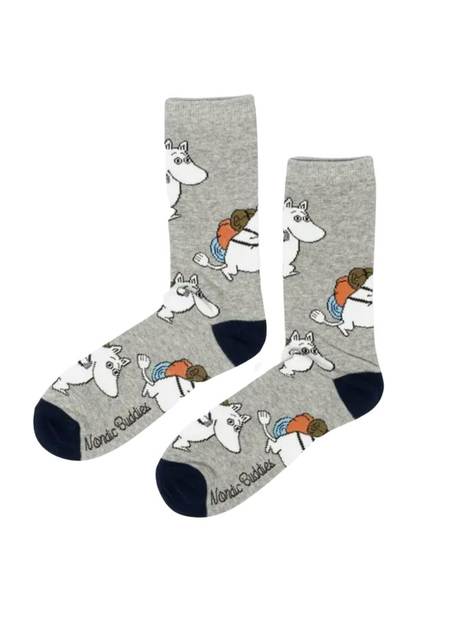 Nordicbuddies - Socken Adventuring Moomin Socken  - grau - Mumintroll