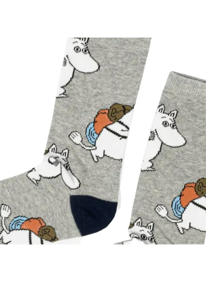 Nordicbuddies - Socken Adventuring Moomin Socken  - grau - Mumintroll