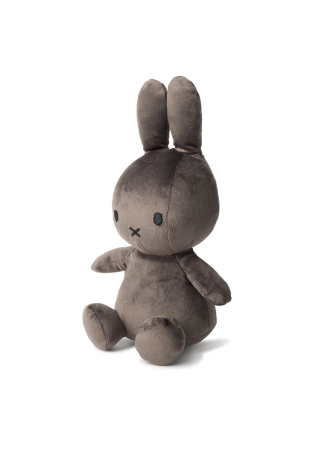 Miffy Sitting Velvet samtig grey / dunkelgrau  23 cm