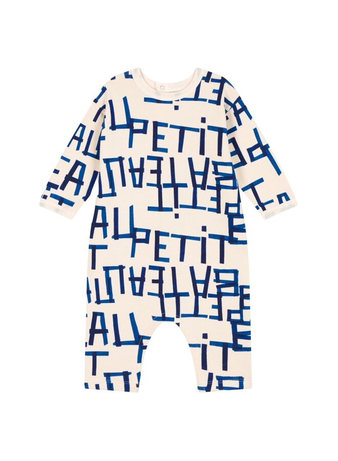 Petit Bateau langer Overall Buchstaben