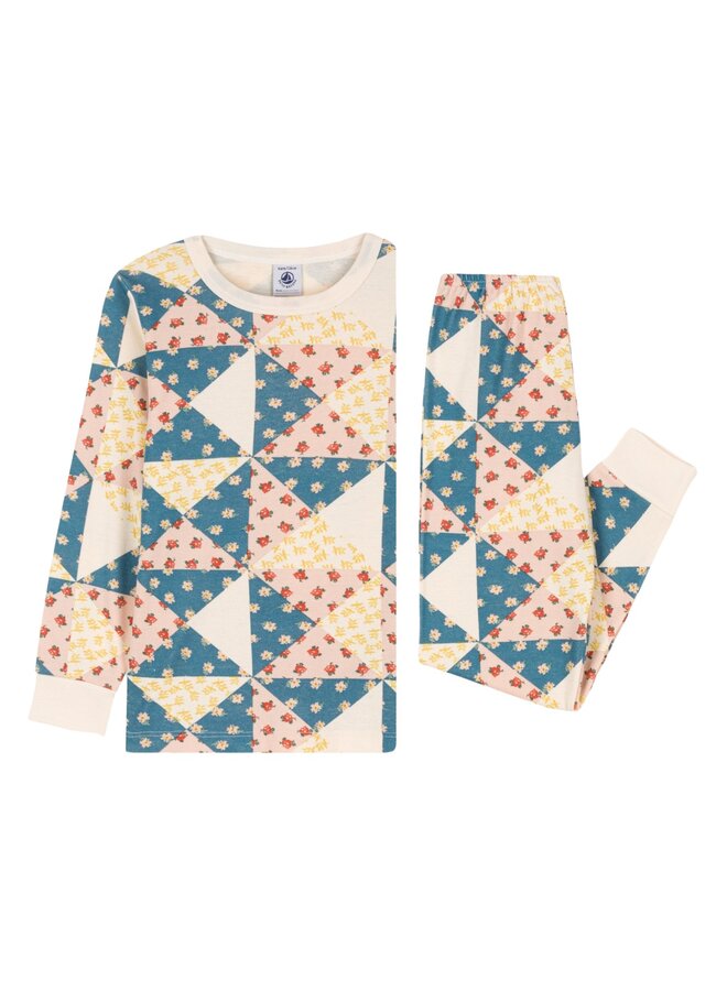 Petit Bateau Patchwork-Pyjama aus Baumwolle