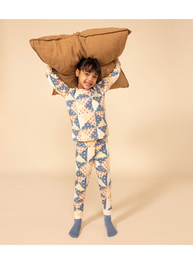 Petit Bateau Patchwork-Pyjama aus Baumwolle