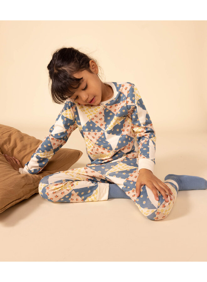 Petit Bateau Patchwork-Pyjama aus Baumwolle