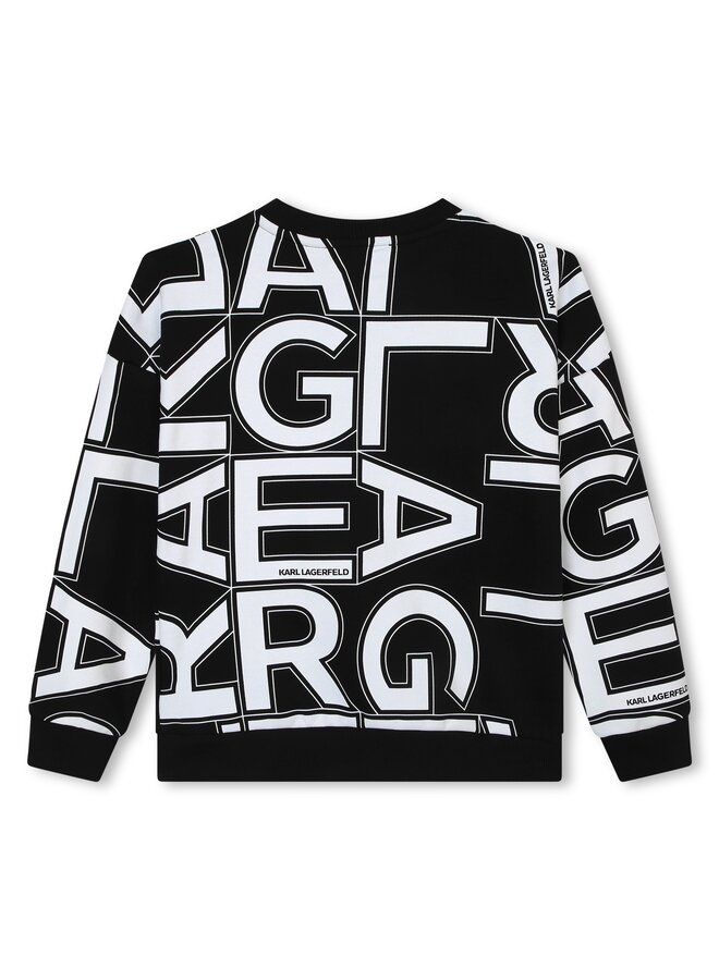 KARL LAGERFELD KIDS Rundhals Sweatshirt  schwarz-weißen Allover-Print