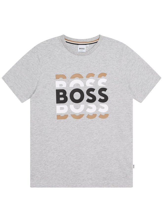 BOSS Kids Kurzarm T-shirt grau