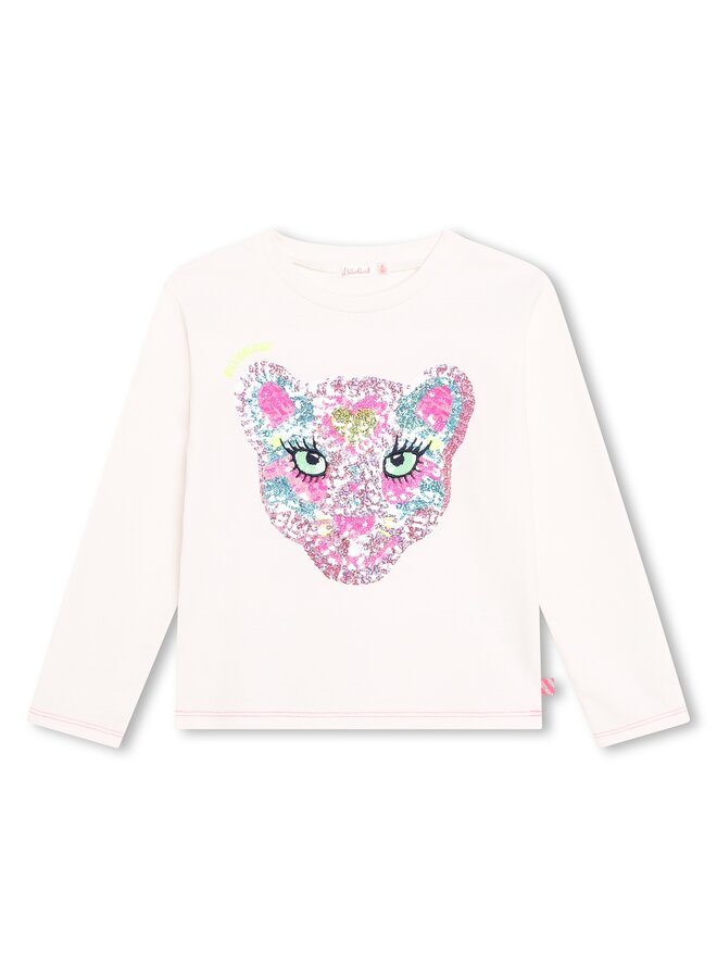 Billieblush Baumwoll-t-shirt  mit pinken Tiger-Motiv und Pailletten