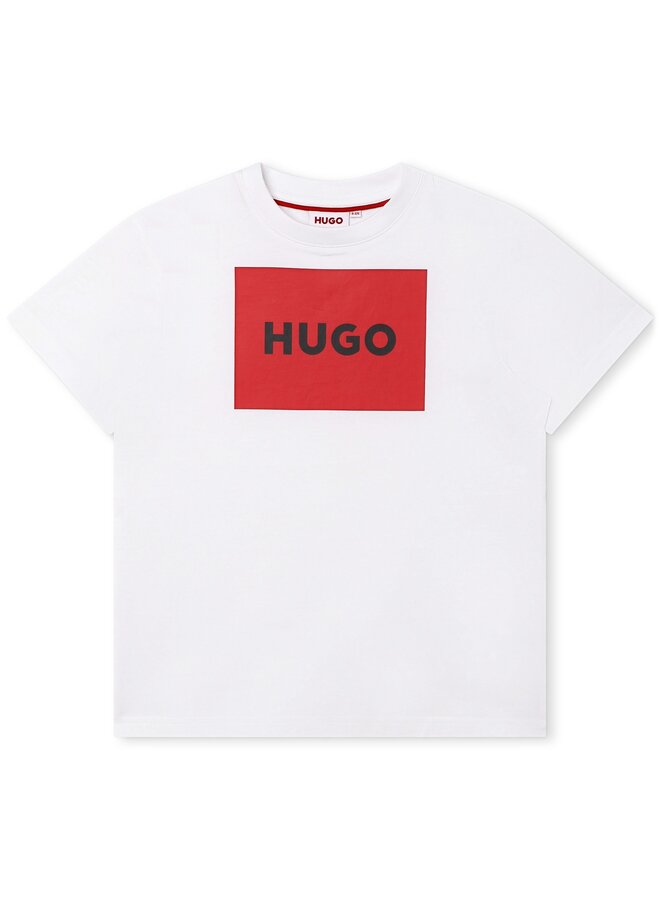 HUGO Kinder T-Shirt weiß mit rotem Logo