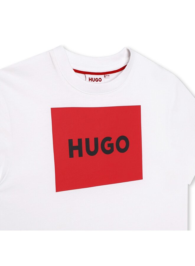 HUGO Kinder T-Shirt weiß mit rotem Logo