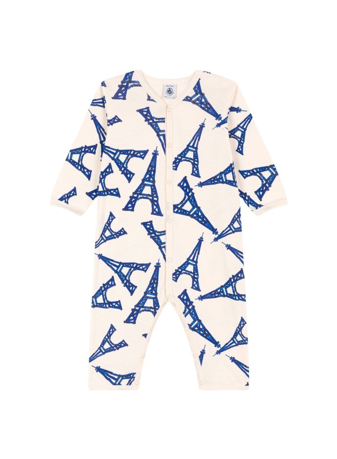 Petit Bateau Baby-Strampler fußlos mit Eiffelturm