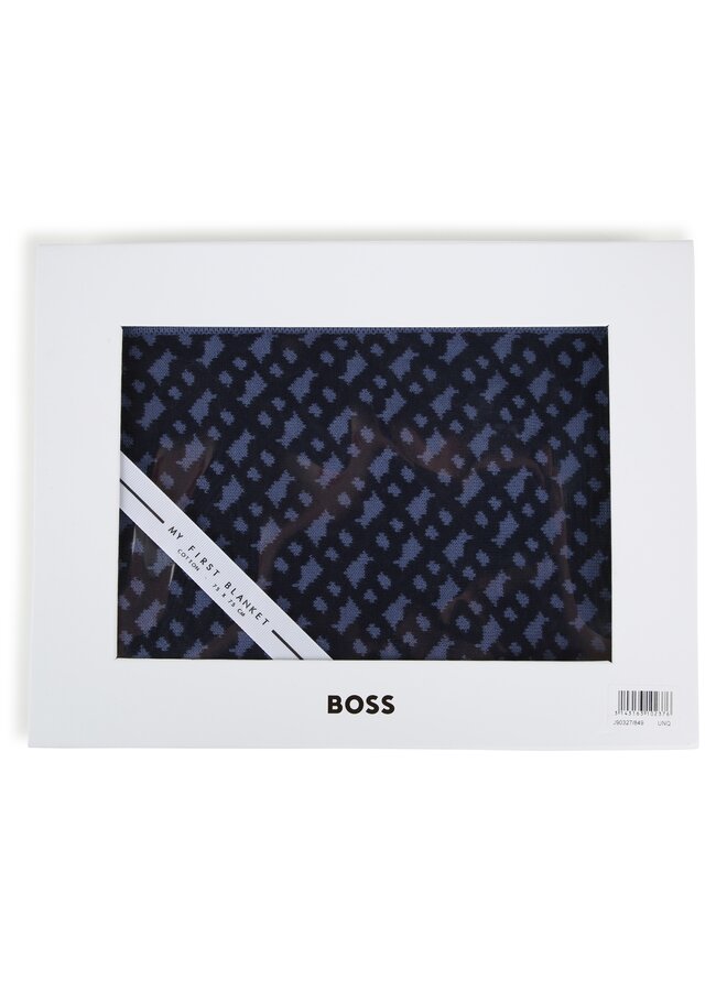 HUGO BOSS Baby Strickdecke "My First Blanket" - blau