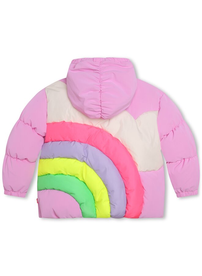 Billieblush Puffer Jacke rosa mit Regenbogenmuster