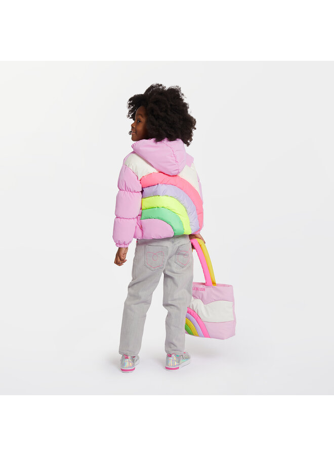 Billieblush Puffer Jacke rosa mit Regenbogenmuster