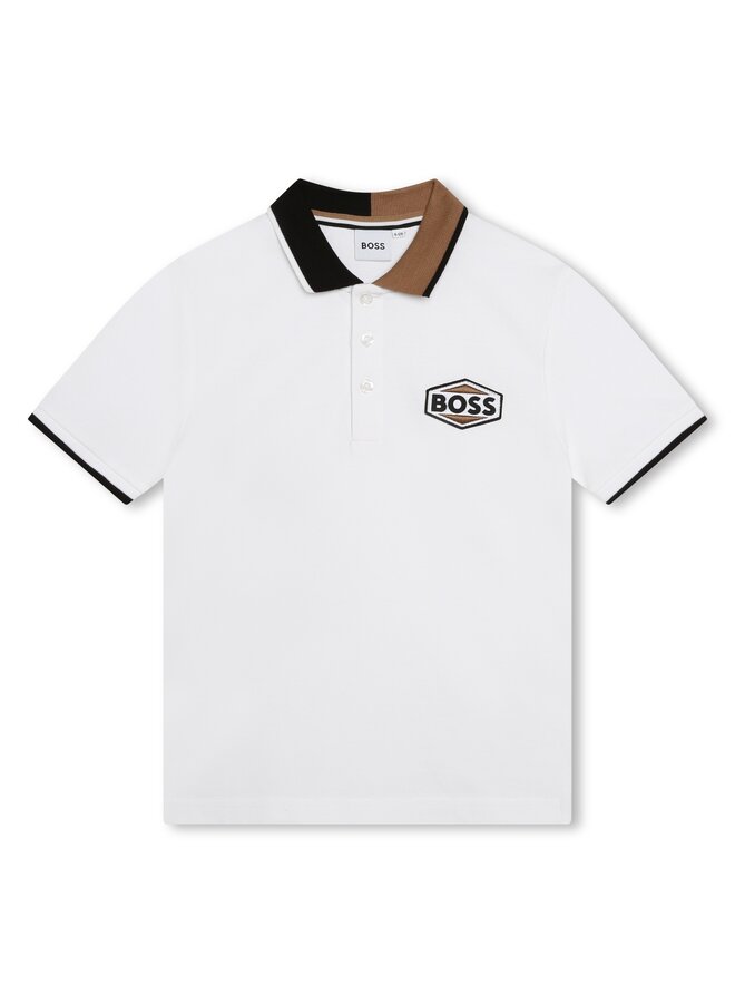 BOSS Poloshirt weiß, braun und schwarz