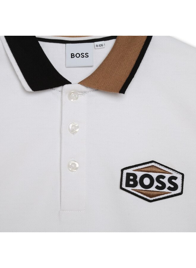 BOSS Poloshirt weiß, braun und schwarz