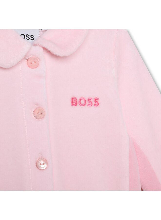 BOSS Baby Strampler Nicky rosa mit Logo