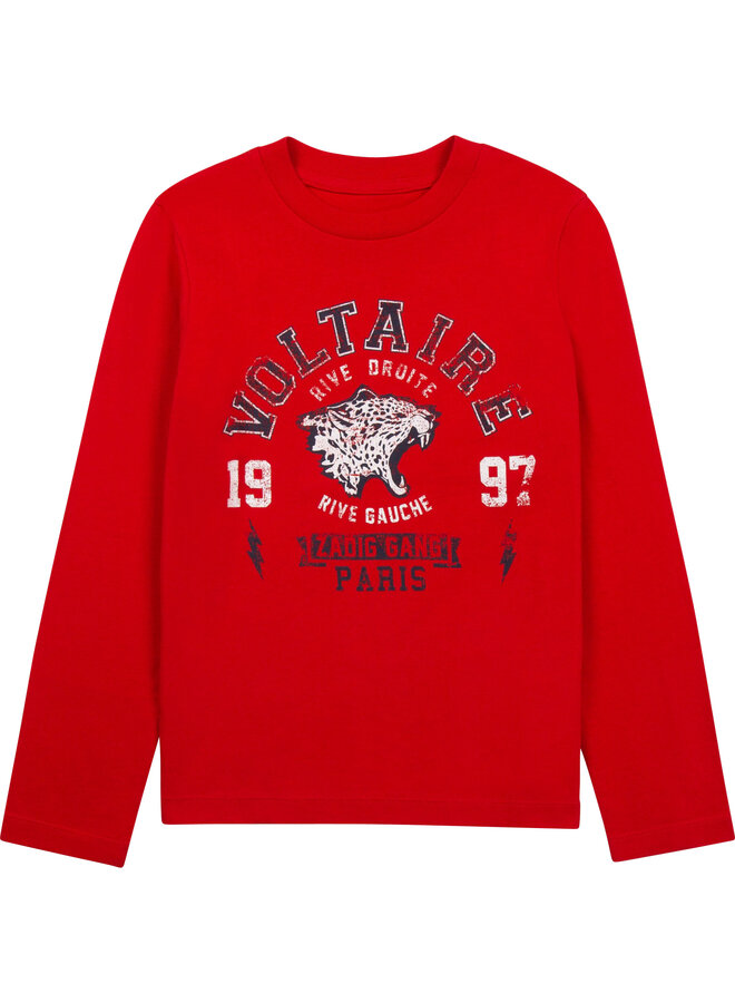 Zadig & Voltaire Longsleeve nachtblau wild cats rot