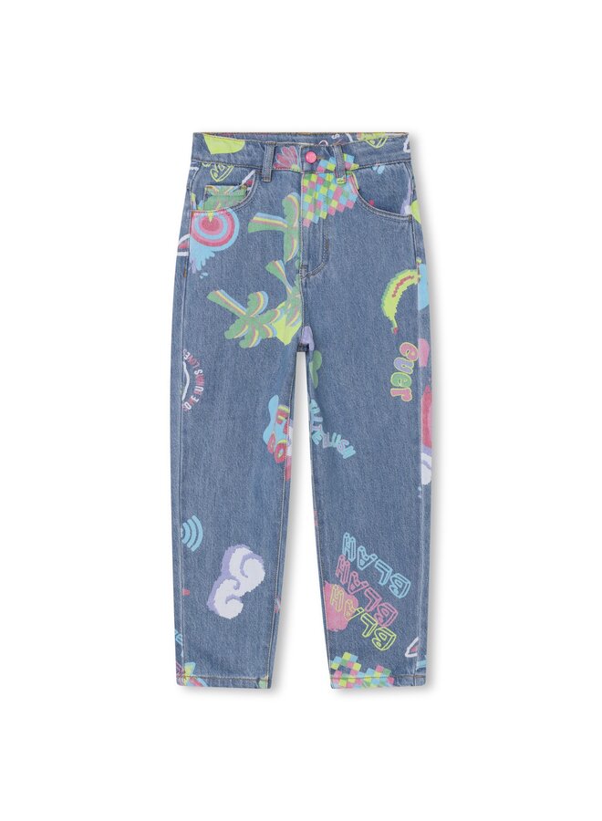 Billieblush Jeans mit aufgedruckten Motiven und Logo